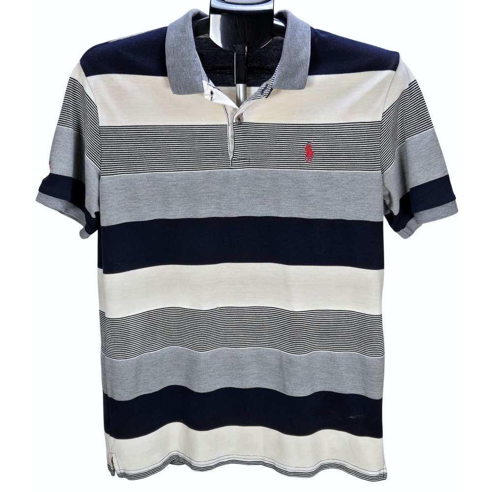 Men's Polo Ralph Lauren XL Striped Polo Short Sleeve Shirt Preppy Country Club